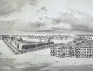 Chernetsov Grigory Grigoryevich Part of the Panorama of Palace Square from the Scaffolding of the Alexander Column 01 - Hermitage